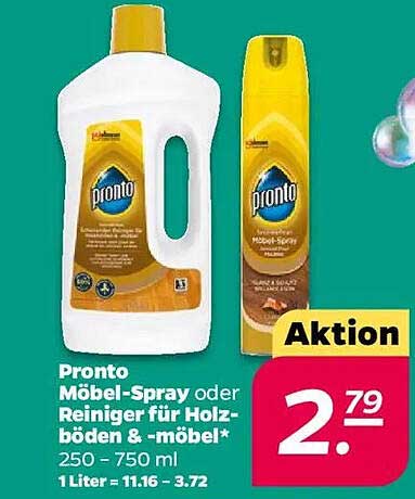 Pronto Möbel-Spray oder Reiniger für Holz-böden & Möbel