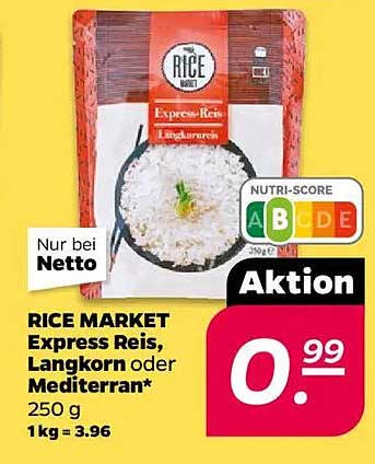 RICE MARKET Express Reis, Langkorn oder Mediterran - 250 g für nur 0,99 €