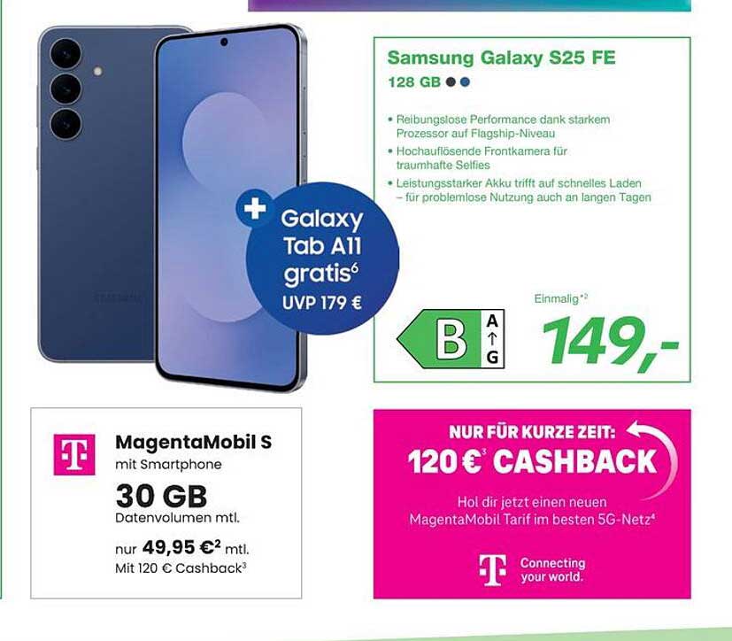 Samsung Galaxy S25 FE 128 GB mit Galaxy Tab A11 gratis
