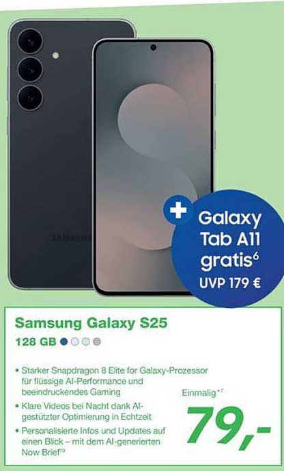Samsung Galaxy S25 + Galaxy Tab A1 gratis