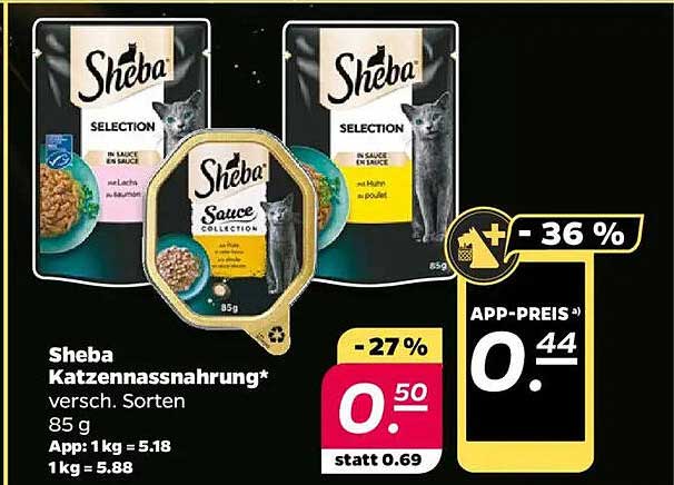 Sheba Katzennahrung, verschiedene Sorten, 85 g