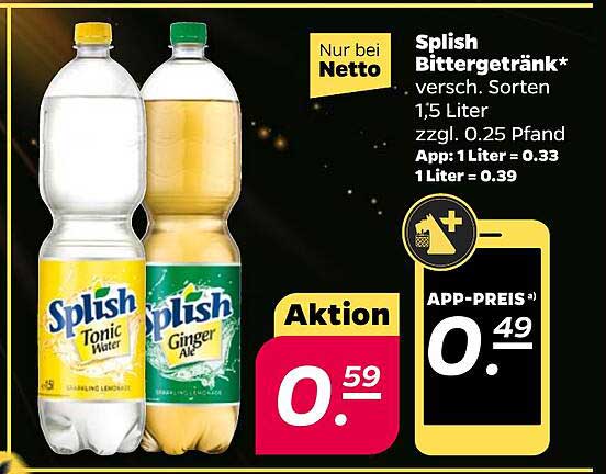 Splish Bittergetränk – Verschiedene Sorten, 1,5 Liter