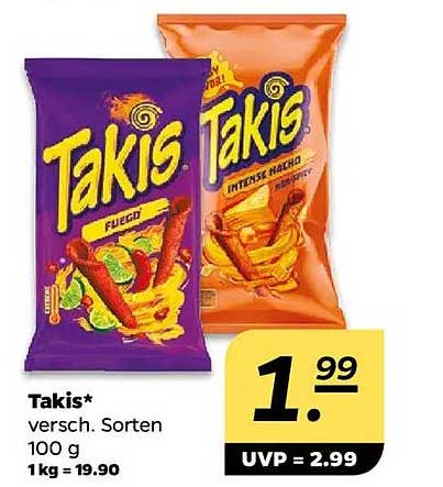 Takis Chips in verschiedenen Sorten - 100 g Packung