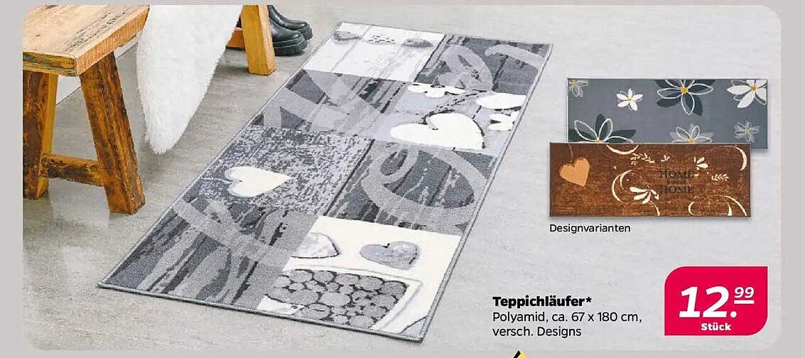 Teppichläufer - Polyamid, ca. 67 x 180 cm, verschiedene Designs
