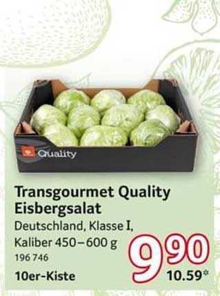 Transgourmet Quality Eisbergsalat 10er-Kiste