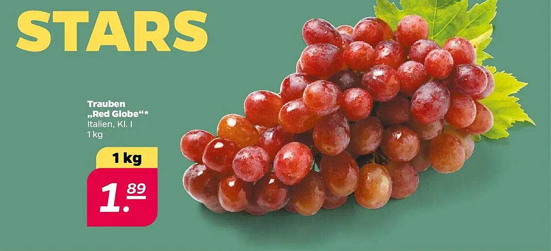 Trauben „Red Globe“ – Italien, Kl. I, 1 kg
