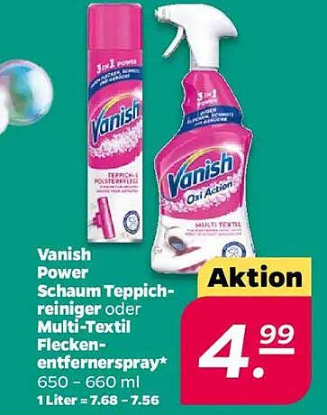Vanish Power Schaum Teppichreiniger oder Multi-Textil Fleckenentfernerspray