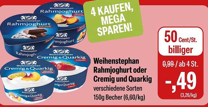 Weihenstephan Rahmjoghurt oder Cremig und Quarkig 150g Becher