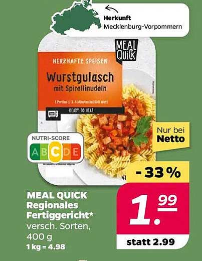 Wurstgulasch mit Spirali-Nudeln - MEAL QUICK
