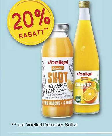 20% Rabatt auf Voelkel Demeter Säfte