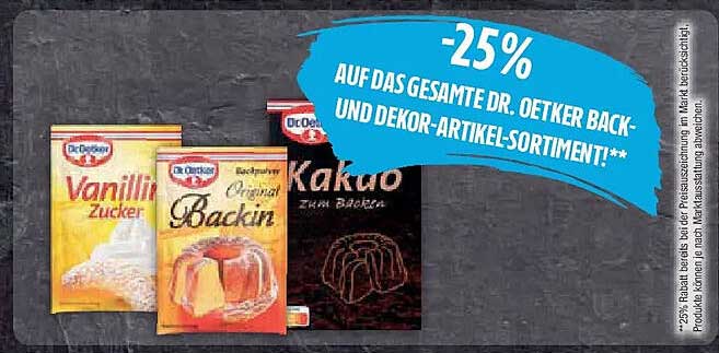 -25% auf das gesamte Dr. Oetker Back- und Dekor-Artikelsortiment!