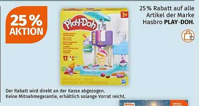 25 % Rabatt auf alle Artikel der Marke Hasbro PLAY-DOH