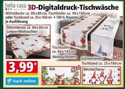 3D-Digitaldruck-Tischwäsche von bella casa