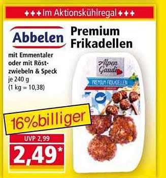 Abbelen Premium Frikadellen mit Emmentaler oder mit Röstzwiebeln & Speck, 240 g