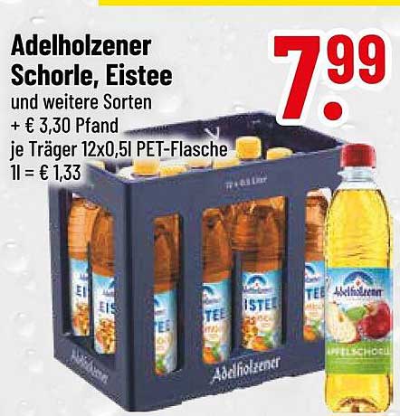 Adelholzener Schorle, Eistee und weitere Sorten