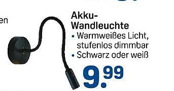 Akku-Wandleuchte – Warmweißes Licht, stufenlos dimmbar