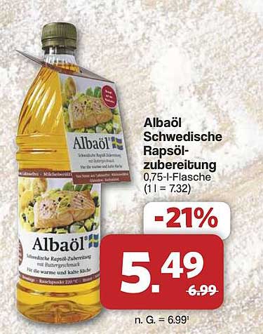 Albaöl Schwedische Rapsölzubereitung 0,75-l-Flasche