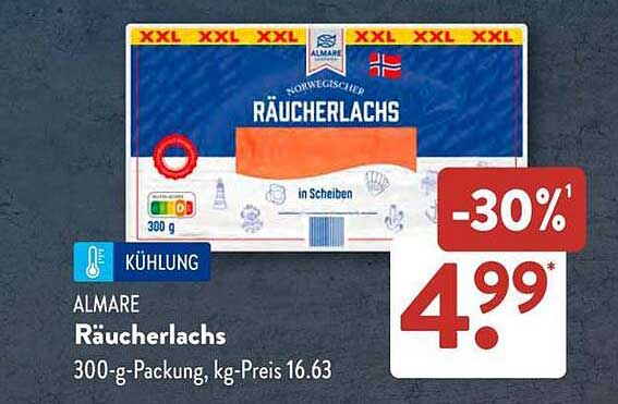 Almare Norwegischer Räucherlachs 300-g-Packung