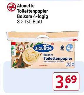 Alouette Toilettenpapier Balsam 4-lagig 8 x 150 Blatt