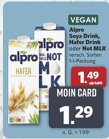 Alpro Soya Drink, Hafer Drink oder Not Milk – verschiedene Sorten 1-L-Packung