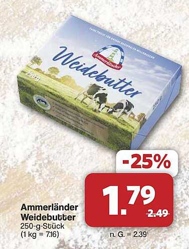 Ammerländer Weidebutter 250-g-Stück