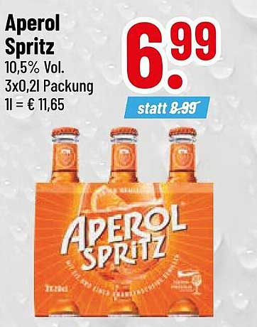 Aperol Spritz 3x0,2l für nur 6,99 statt 8,99