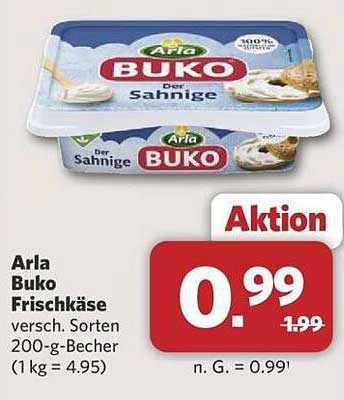 Arla Buko Frischkäse, verschiedene Sorten 200-g-Becher