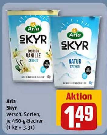 Arla Skyr verschiedene Sorten, je 450-g-Becher