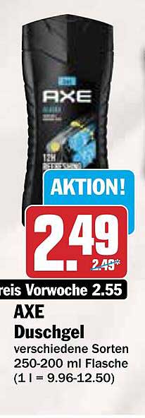 AXE Duschgel verschiedene Sorten 250-200 ml Flasche
