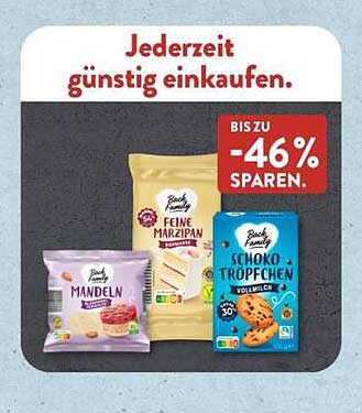 Back Family Feine Marzipan, Schoko Tropfen und Mandeln