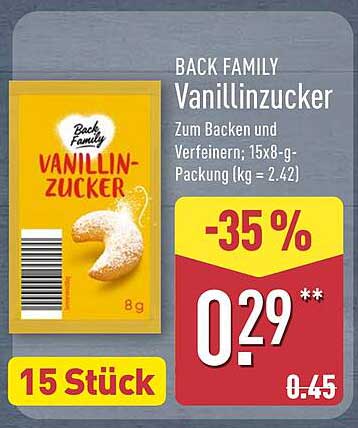 BACK FAMILY Vanillinzucker - 15 Stück