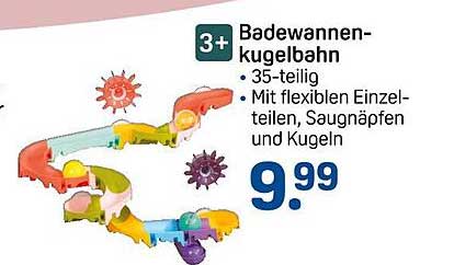 Badewannen-Kugelbahn 35-teilig mit flexiblen Einzelteilen