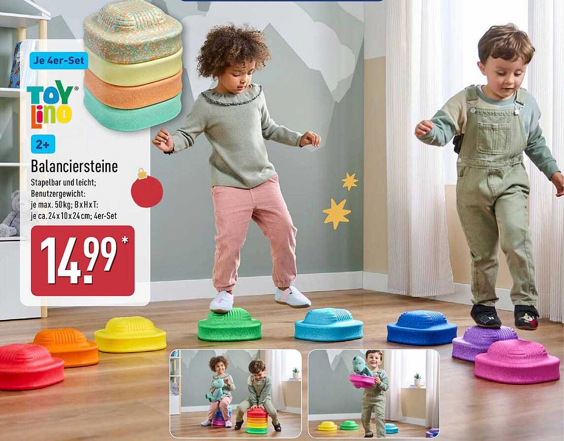 Balanciersteine 4er-Set von TOYLINo - Spiel und Spaß für Eine Abwechslungsreiche Kinderzeit!