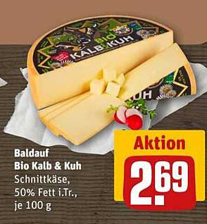 Baldauf Bio Kalb & Kuh Schnittkäse, 50% Fett i.Tr., je 100 g