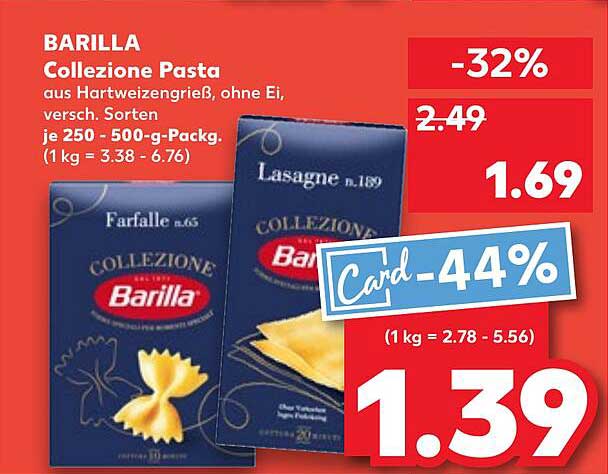 BARILLA Collezione Pasta - Vielzahl an Sorten zum Sparpreis