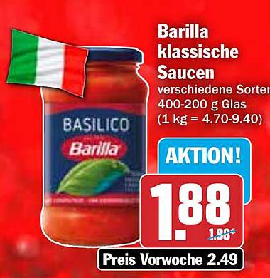 Barilla klassische Saucen verschiedene Sorten 400-200 g Glas