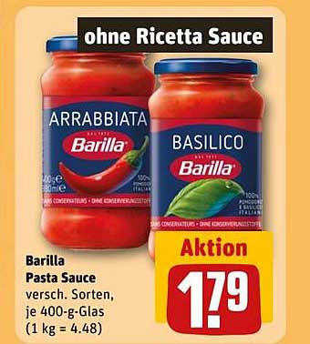 Barilla Pasta Sauce – Arrabbiata und Basilico