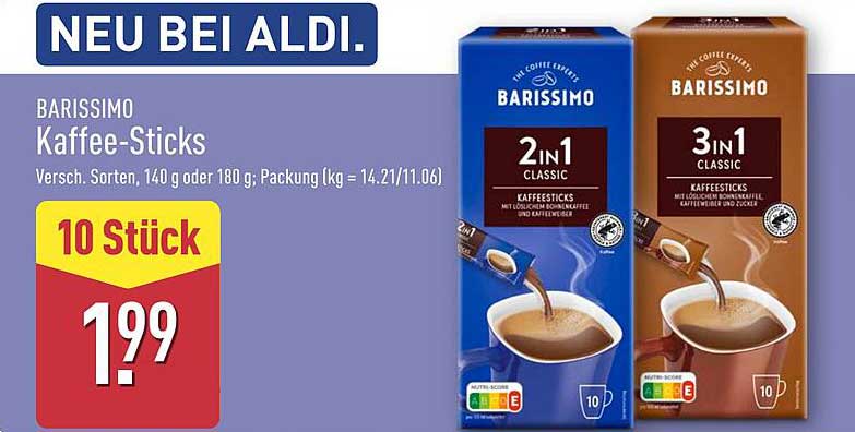 BARISSIMO Kaffee-Sticks 10 Stück