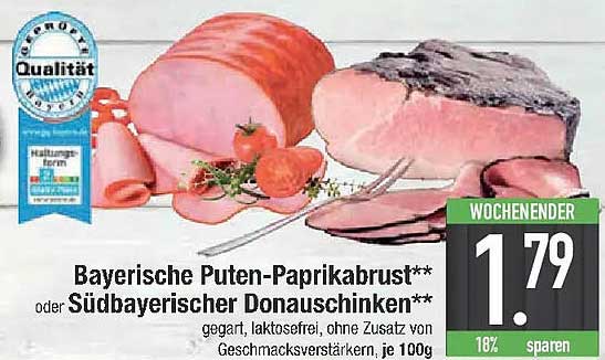 Bayerische Puten-Paprikabrust oder Südbayrischer Donauschinken