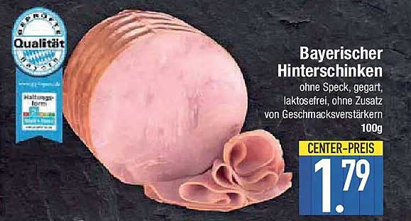 Bayerischer Hinterschinken 100g - laktosefrei und ohne Geschmacksverstärker