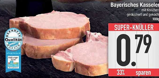 Bayerisches Kasseler mit Knochen – geräuchert und gekocht