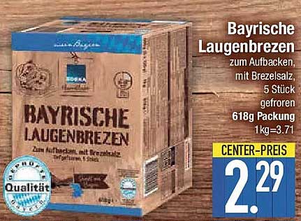 Bayrische Laugenbrezen zum Aufbacken, 618g Packung