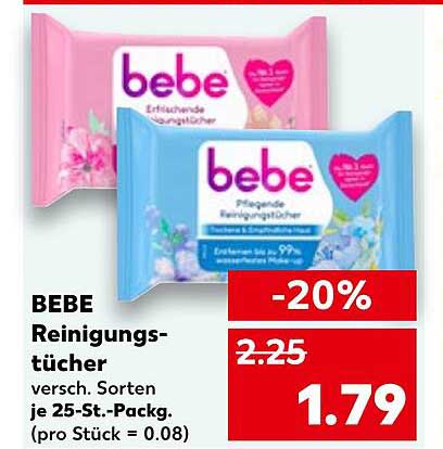 BEBE Reinigungstücher – verschiedene Sorten (25 Stück)