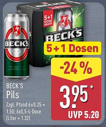 BECK'S Pils 5+1 Dosen