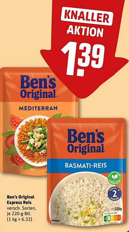 Ben's Original Express Reis Varianten - Mediterran & Basmati