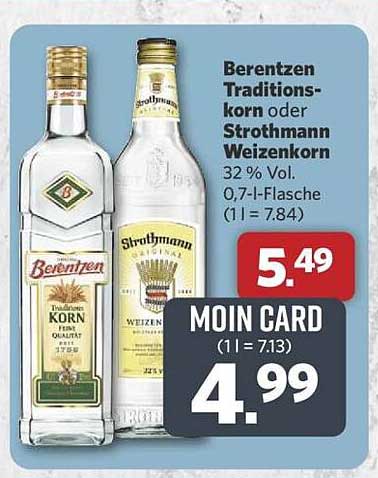 Berentzen Traditionskorn oder Strothmann Weizenkorn 0,7 l