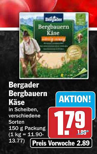Bergader Bergbauern Käse in Scheiben - Aktionspreis!