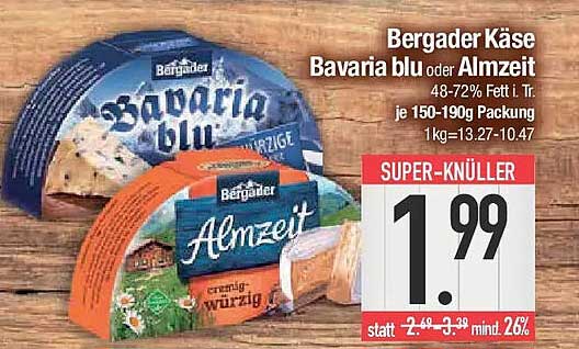 Bergader Käse Bavaria blu oder Almzeit