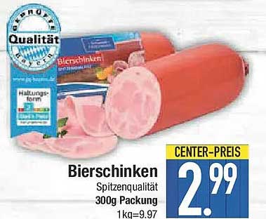 Bierschinken Spitzenqualität 300g