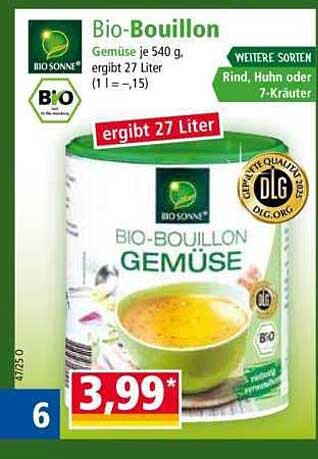 Bio-Bouillon Gemüse 540 g - ergibt 27 Liter
